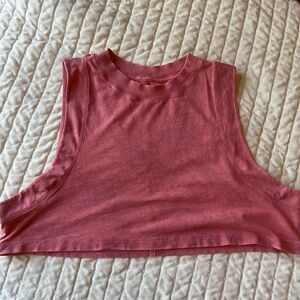 Lululemon All Yours Crop Tank Top • Cloudy Wash Cherry Tint • Size 6